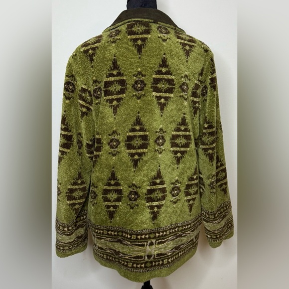 Women’s Tsunami olive green and brown long sleeve button front barn jacket small - Picture 5 of 9